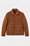 Slim Fit Padded Suede Coat - 4