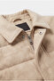 Slim Fit Padded Suede Coat - 3