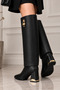 Noble Tread Women's Detachable Boots 2-in-1 Pointed Toe Thick Heel with Gold Detail - 4