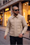 Slim Fit Padded Suede Coat