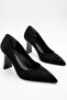 Women's Pointed Toe Thick Striped Heeled Classic Daily Stiletto Shoes - 2