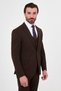 Plain Slim Fit Mono Collar Vest Wool Blend Men's Suit Dark Coffee - 45484.26K - 6