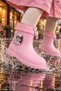 Ki̇tty Unisex Children's Daily Rain and Snow Boots with Fur Inside and Elastic Rubber - 4