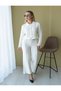 Self-Belted Jacket, Striped Trousers, Knitwear Set - 2
