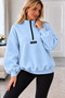 Women's Stand Collar Half Zipper Oversize Long Sleeve Sweatshirt - 4