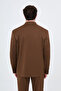 Straight Oversize Collarless Men's Suit with Pleated Trousers Camel - 45489.26K - 5