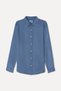 Men's Blue Lyocell Blend Regular Fit Long Sleeve Shirt