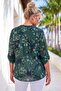 Italian Dark Green Judge Collar Long Sleeve Patterned Sequin Pocket Casual Viscose Woven Blouse 72 62 - 8