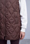 Baklava Patterned Quilted Inflatable Vest Brown 15276 - 4