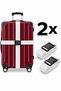 Suitcase Belt Adjustable Suitcase Belt with Safety Lock Buckle 2 Pieces 4cm X 200cm - 2