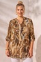 Italian Mustard Court Collar Long Sleeve Patterned Sequin Pocket Casual Viscose Woven Blouse 75 60 - 7
