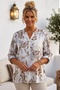 Italian White Judge Collar Long Sleeve Shawl Patterned Sequin Pocket Casual Viscose Woven Blouse 75 62 - 3