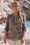 Italian Khaki Hakim Collar Long Sleeve Patterned Sequin Pocket Casual Viscose Woven Blouse 75 60 - 7