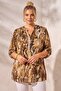 Italian Mustard Court Collar Long Sleeve Patterned Sequin Pocket Casual Viscose Woven Blouse 75 60 - 5