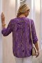 Italian Plum Color Judge Collar Long Sleeve Patterned Sequin Pocket Casual Viscose Woven Blouse 70 62 - 8