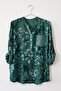Italian Dark Green Judge Collar Long Sleeve Patterned Sequin Pocket Casual Viscose Woven Blouse 72 62 - 2