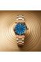 Women's Rose Gold Stainless Steel Watch, Blue Dial, Y121 Movement, Butterfly Clasp, 3ATM - 4