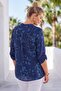 Italian Navy Blue Judge Collar Long Sleeve Patterned Sequin Pocket Casual Viscose Woven Blouse 72 62 - 8