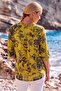 Italian Mustard Color Judge Collar Long Sleeve Patterned Sequin Pocket Casual Viscose Woven Blouse 75 60 - 8