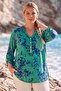 Italian Green Judge Collar Long Sleeve Patterned Sequin Pocket Casual Viscose Woven Blouse 75 60 - 4