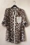 Italian Leopard Court Collar 3/4 Sleeve Buttoned Sequin Pocketed Casual Viscose Woven Blouse 75 64 - 2