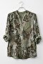 Italian Khaki Hakim Collar Long Sleeve Shawl Patterned Sequin Pocket Casual Viscose Woven Blouse 75 62 - 2