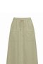 Linen Skirt with Front Slit Khaki - 3
