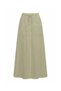 Linen Skirt with Front Slit Khaki