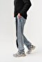 Panelstripe Contrast Panel Detailed Jean Baggy Men's Trousers - 4