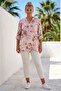 Italian Pastel Pink Judge Collar Long Sleeve Floral Sequin Pocket Casual Viscose Woven Blouse 75 62 - 6