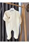 Babyaden Quilted Textured Double-Breasted Baby Romper with Rabbit Label