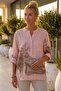 Italian Powder Hakim Collar Long Sleeve Printed Casual Linen Look Woven Blouse 75 62 - 3
