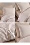 Plaid Patterned Single Premium Duvet Cover Set with Elastic Sheets - 3