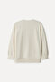 Women's Ecru Loose Fit Modal Blend Crew Neck Sweatshirt - 2