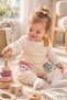 Baby girl long sleeve t-shirt overalls 2-piece set with ruffle pockets 2-piece set 0-12 months - 3