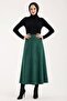 Women Suede 90 cm Long Hijab Flared Skirt - 4