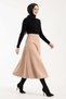 Women Suede 90 cm Long Hijab Flared Skirt - 8