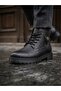 Aba0585 Men's Black Fur Lined Winter Boots with Zipper and Laces - 2