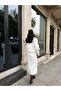 Imported Cashmere Fabric Accessory Detailed Special Design Maxi Coat with Polka Dot Lining on the Inside - 8