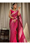 Vibrant Pink Woven Saree with Polka-Dot Motifs - MAF101253 | Pink - 2