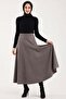 Women Suede 90 cm Long Hijab Flared Skirt - 4