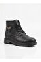 Aba0585 Men's Black Fur Lined Winter Boots with Zipper and Laces - 5