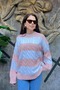 Oversize Striped Crew Neck Hair Braided Knitwear Sweater Sun526 - 2