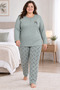 Women's Regular Plus Size Cotton Mom Pajamas Set for Middle-Aged and Older Women 4584 - 3