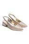 Women's Stylish Patterned Open-Back Thick-Heeled Shoes and Bag Set - 7