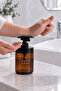 Dirty Hand Soap Dispenser - Amber Glass Soap Dispenser with Wrist Press - Liquid Soap Dispenser with Wide Press Pump - 3