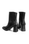 Women's Black Stylish Thick Heeled Pointed Toe Boots - 5
