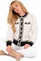 Women's Knitwear Cardigan with Button and Stripe Details in Soft Fabric - 5