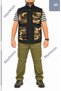 Thin Camouflage Vest Smoked Ripsstop + Embroidered Camouflage Plus Size