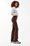 Flare Leg High Waist Corduroy Trousers - 3